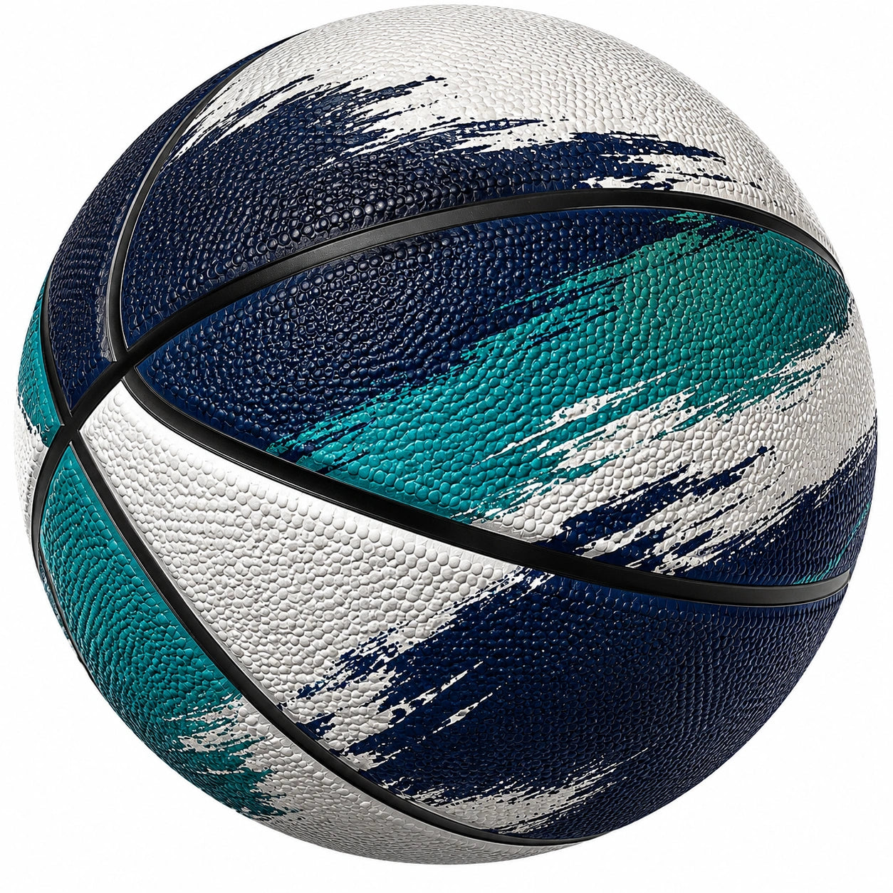 Ballon de basket intérieur/extérieur bleu/blanc/vert