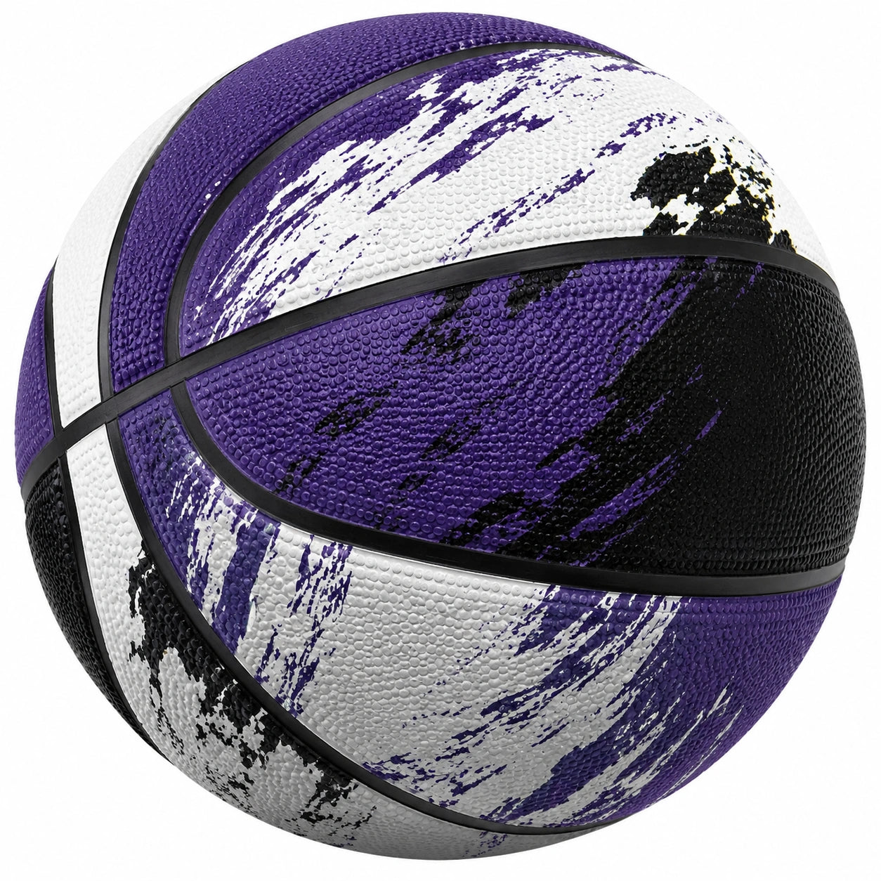 Ballon de basket extérieur noir, violet et blanc