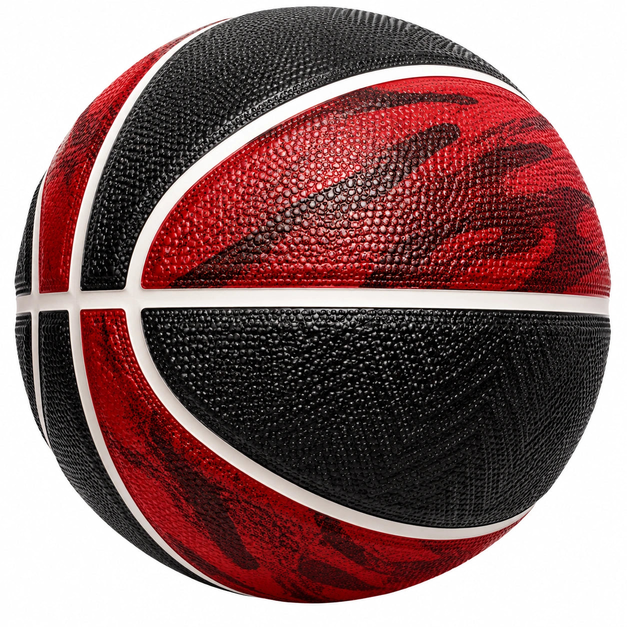 Ballon de basket extérieur rouge/noir avec adhérence supérieure