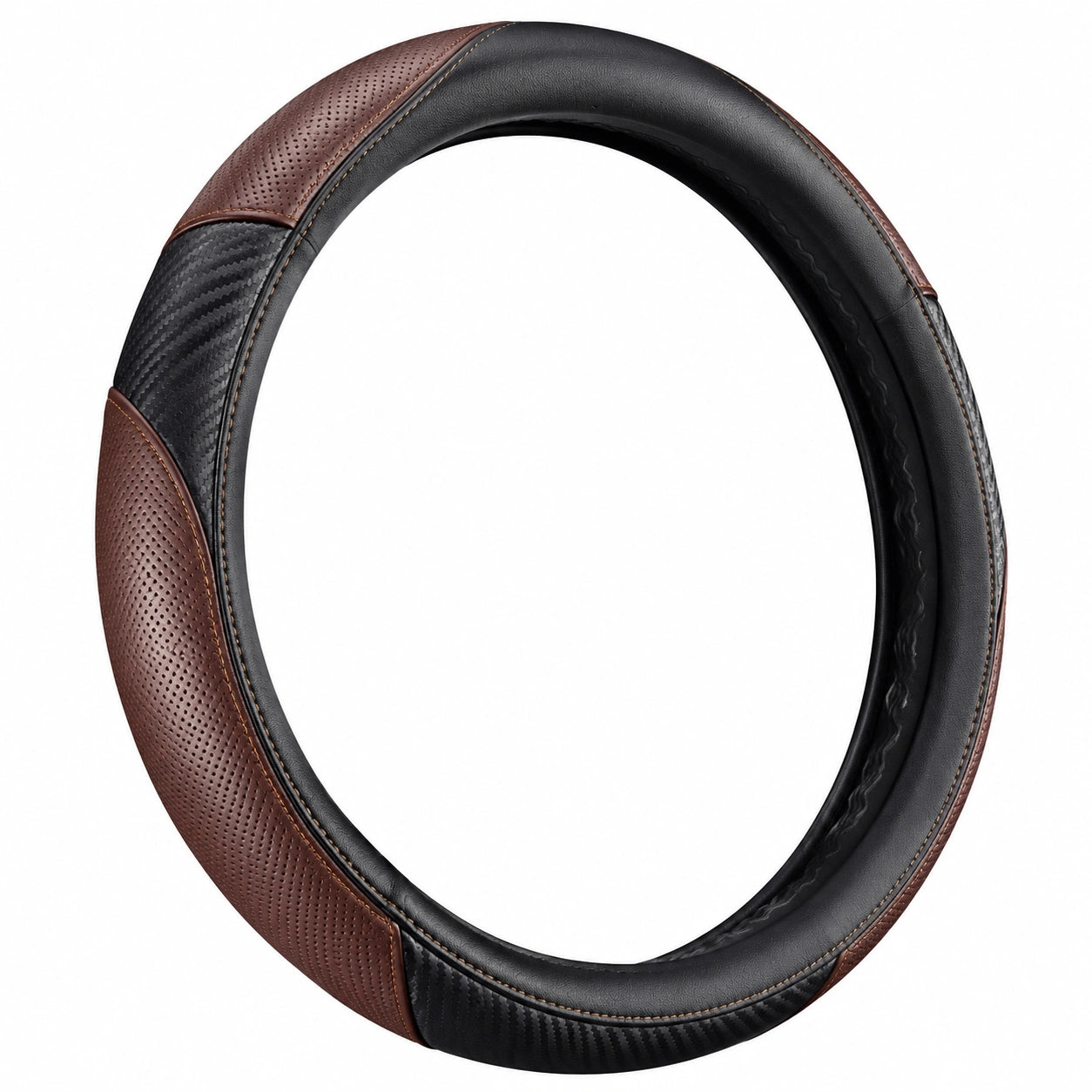 Housse de Volant Antidérapante Bicolore Noir et Marron 37-38cm