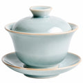 Gaiwan en Céramique Verte avec Motif Nuage