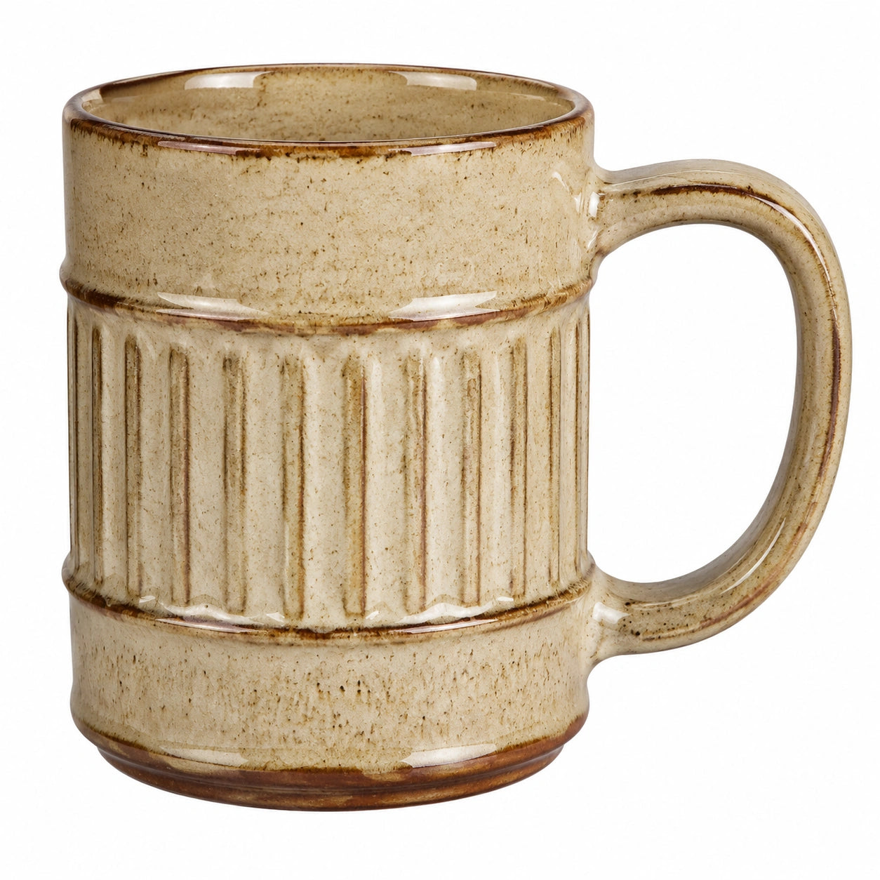 Tasse en céramique 350 ml blanc et beige