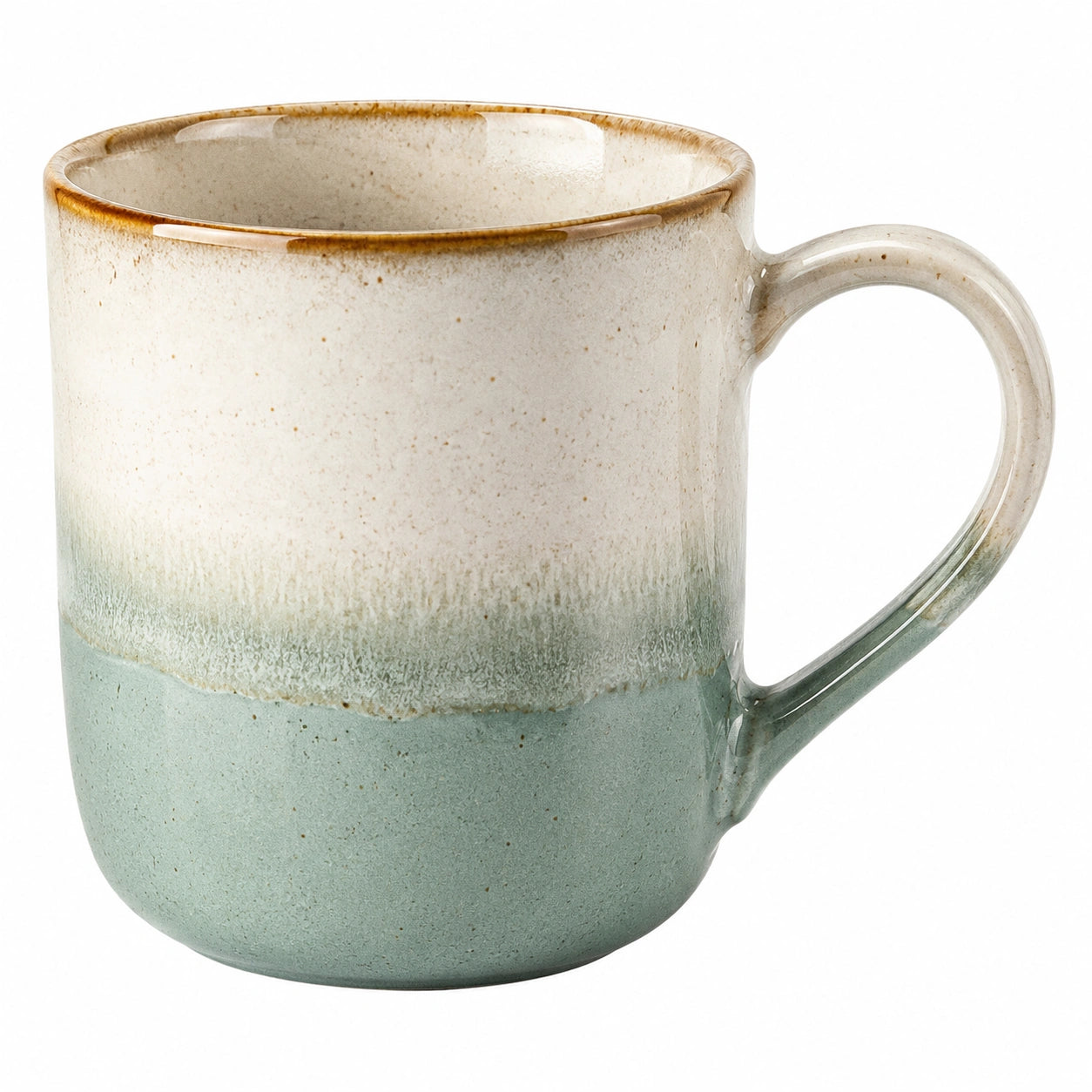 Tasse en céramique beige effet dégradé