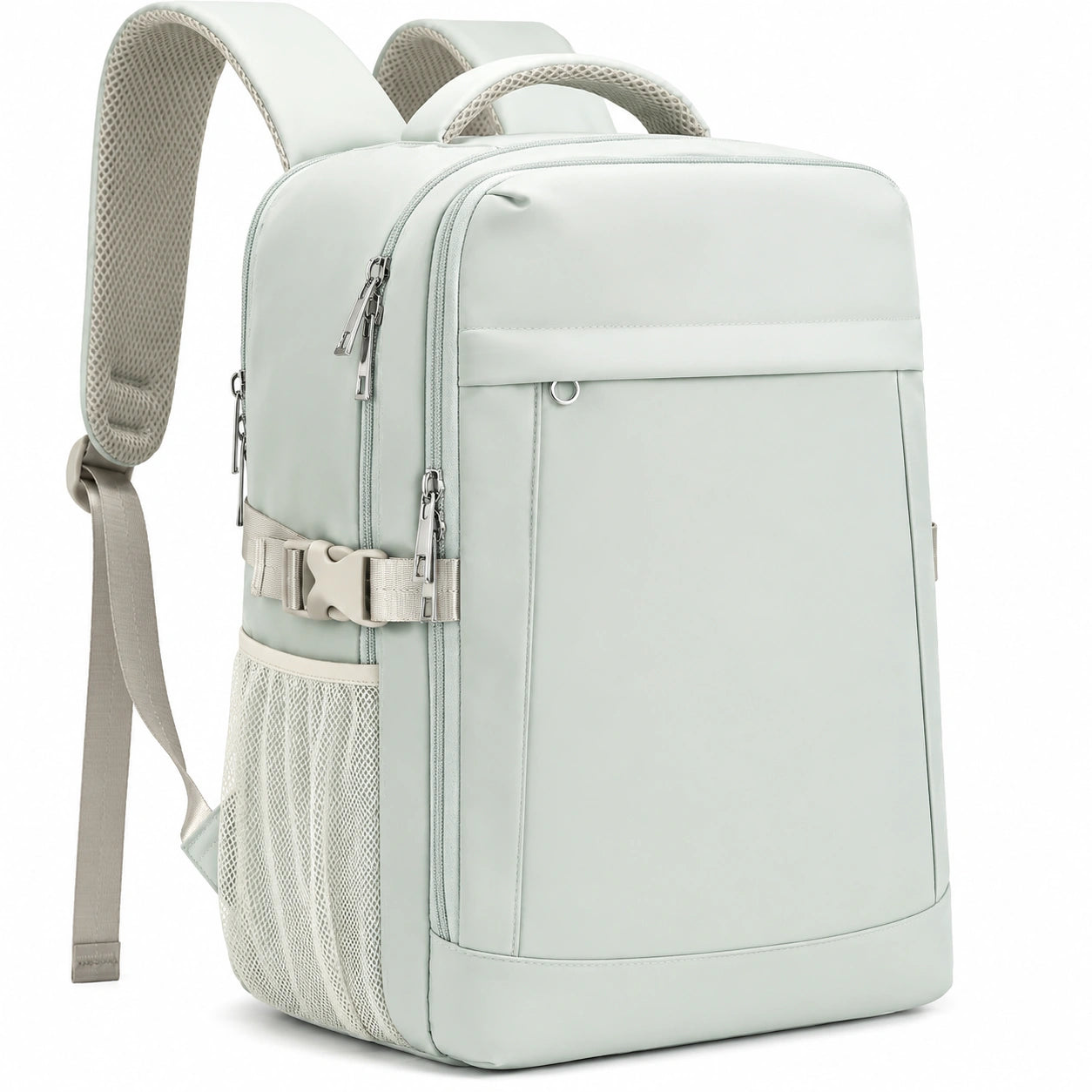 Sac à dos polyvalent beige et brun avec poches multiples