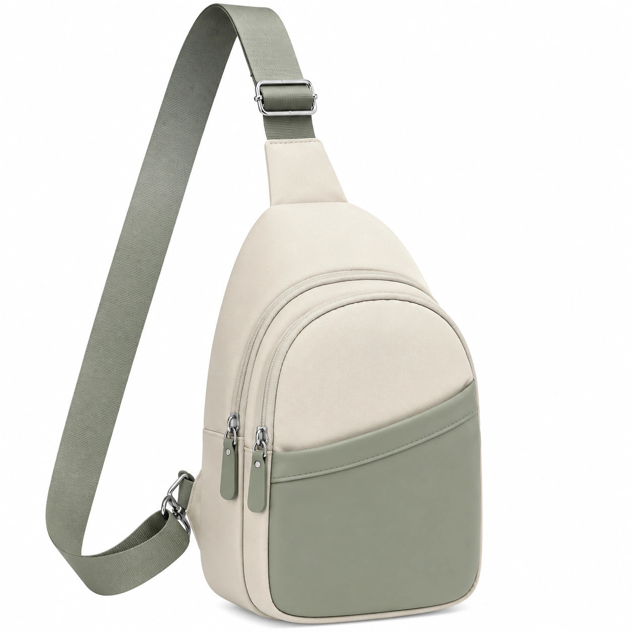 Sac de Poitrine Unisexe Beige et Marron 20x10x30 cm
