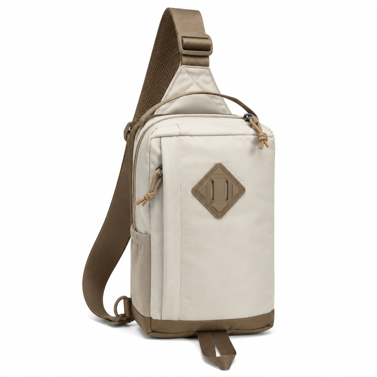 Sac à dos bandoulière ergonomique beige et vert