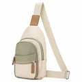 Sac à bandoulière kaki et beige avec bandoulière tressée