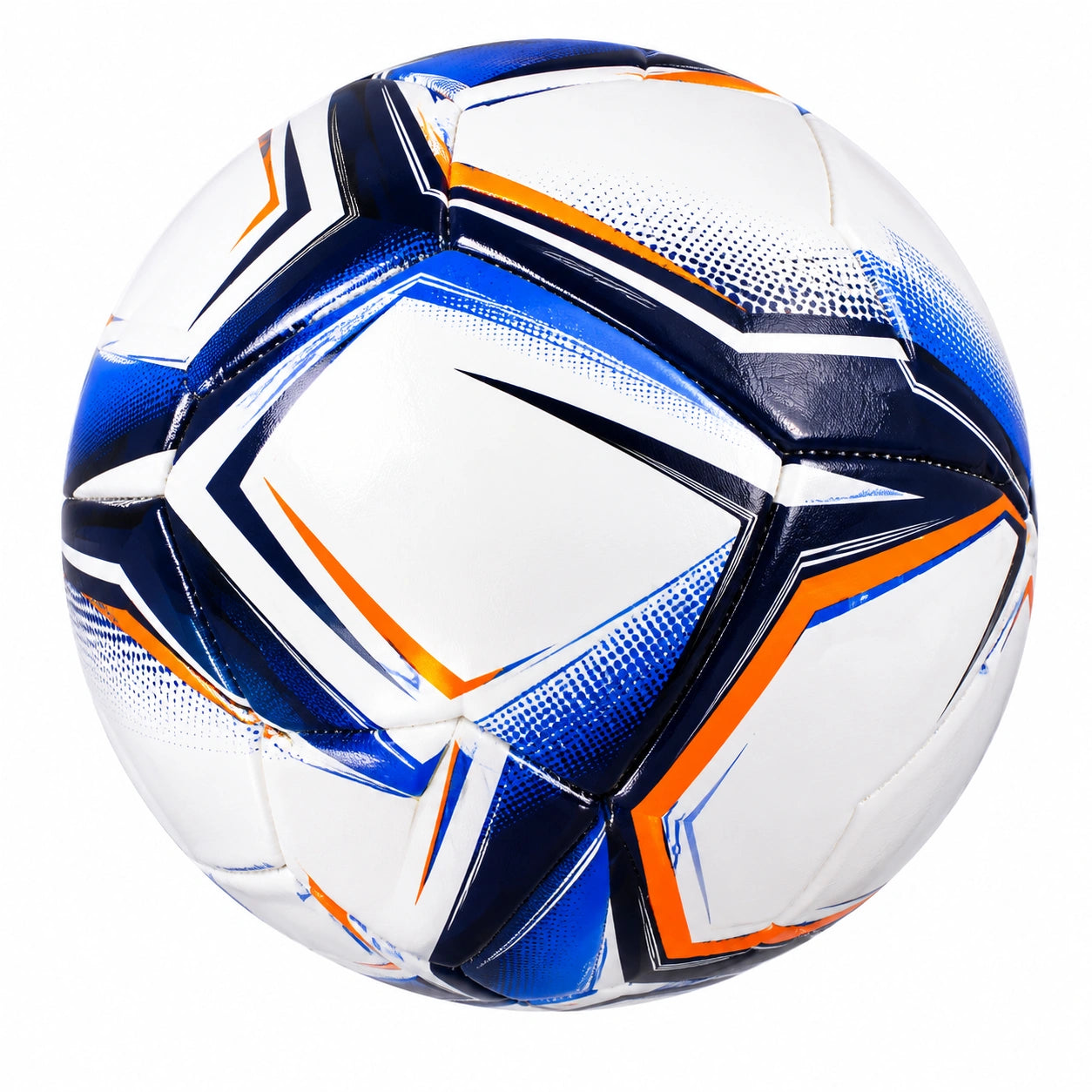 Ballon de football extérieur blanc, bleu et orange taille 5