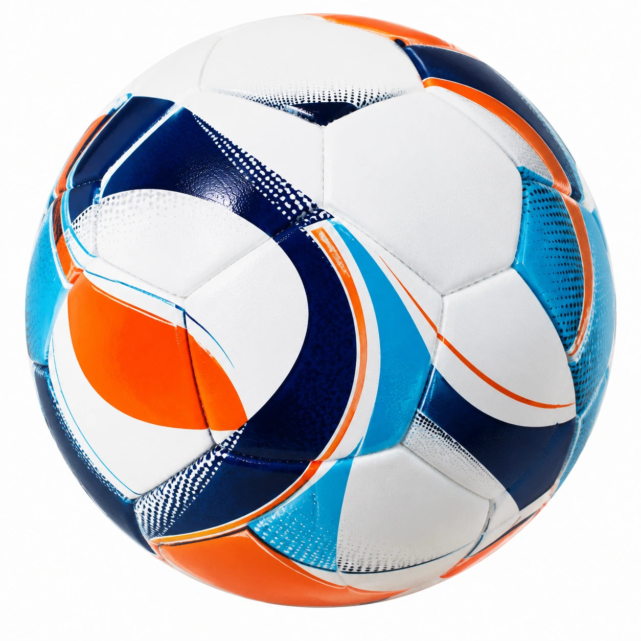 Ballon de football Bleu, Orange et Blanc