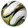 Ballon de football graphique blanc, noir, vert et doré