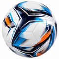 Ballon de football taille 5 blanc, bleu et orange
