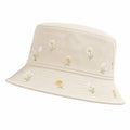 Chapeau Bob Beige avec Broderie de Fleurs