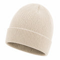 Bonnet Unisexe Beige à Texture Côtelée