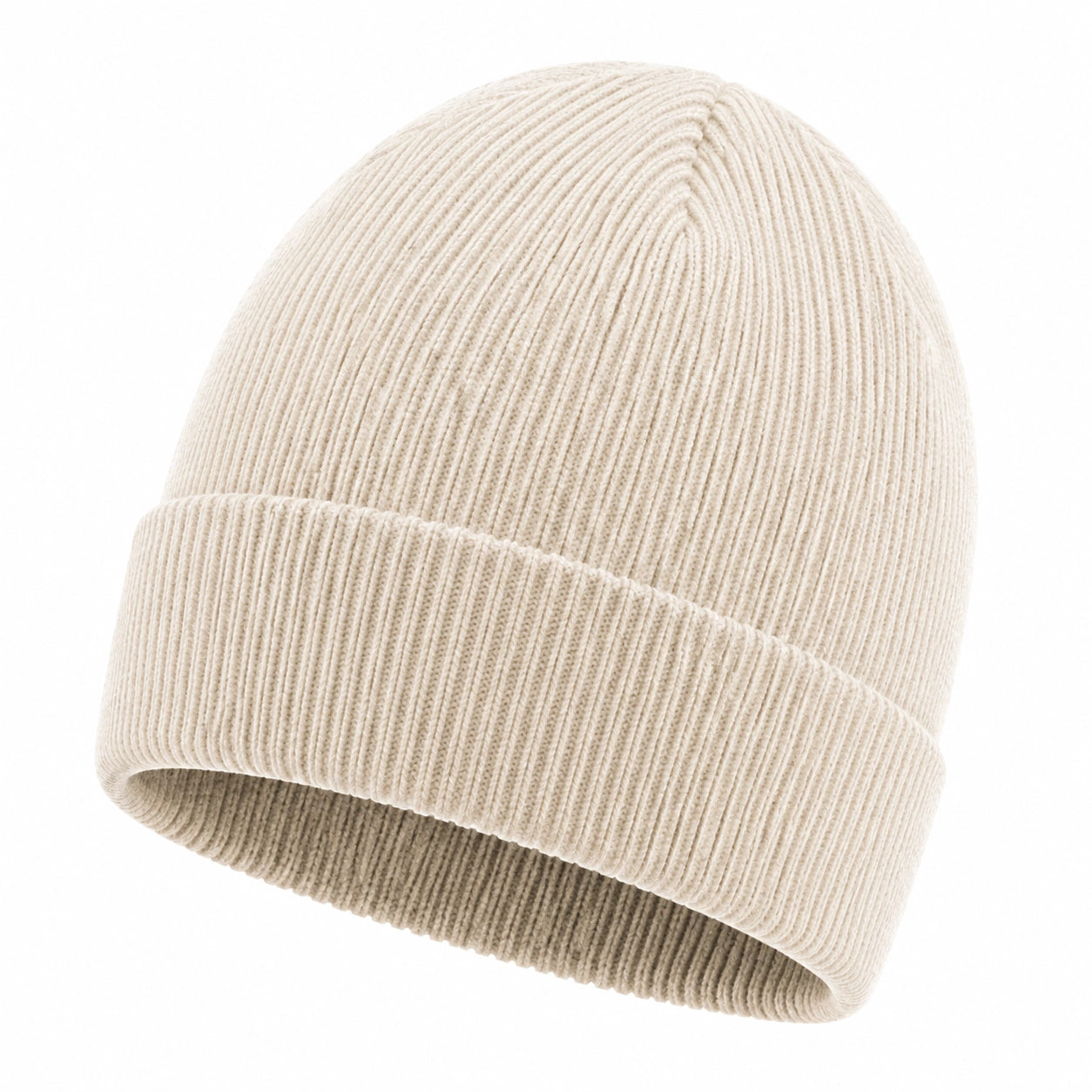 Bonnet Unisexe Beige à Texture Côtelée
