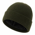 Bonnet en Tricot Vert avec Doublure Chaude