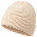 Bonnet en tricot côtelé beige pour adultes