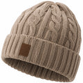 Bonnet chaud torsadé pour adulte Beige