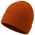 Bonnet côtelé pour adulte orange brûlé