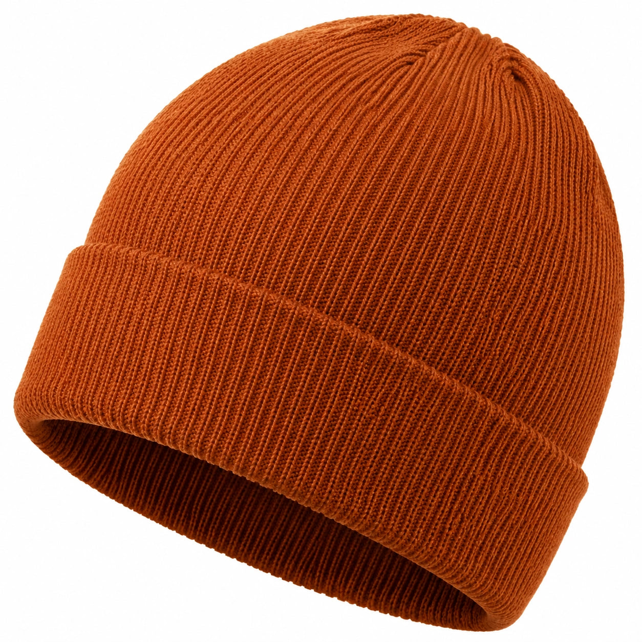 Bonnet côtelé pour adulte orange brûlé