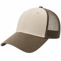 Casquette de Baseball Bicolore Réglable Beige et Marron