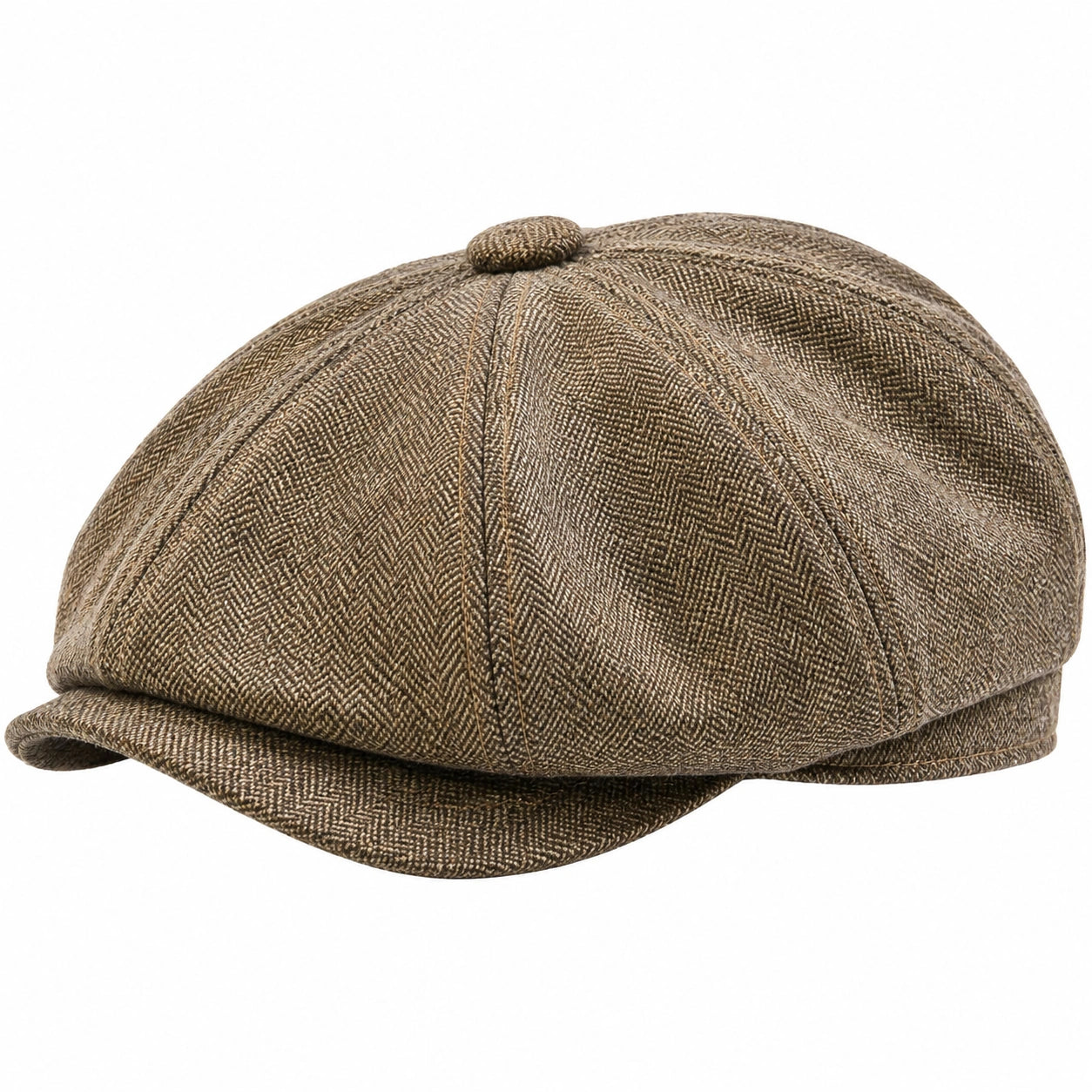 Casquette Gavroche Marron à Motif Chevrons