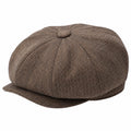Casquette Gavroche Classique à Chevrons Beige