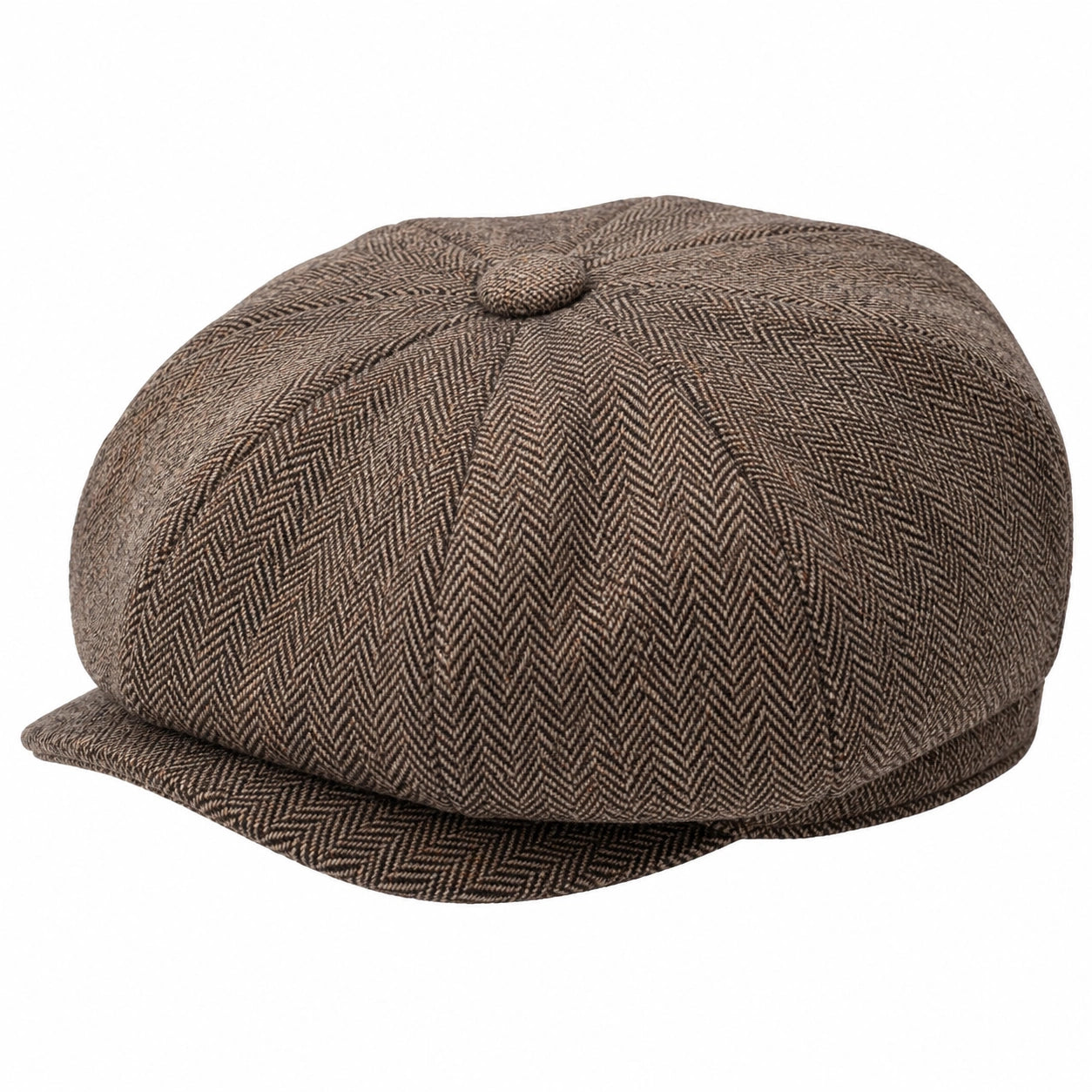 Casquette Gavroche Classique à Chevrons Beige