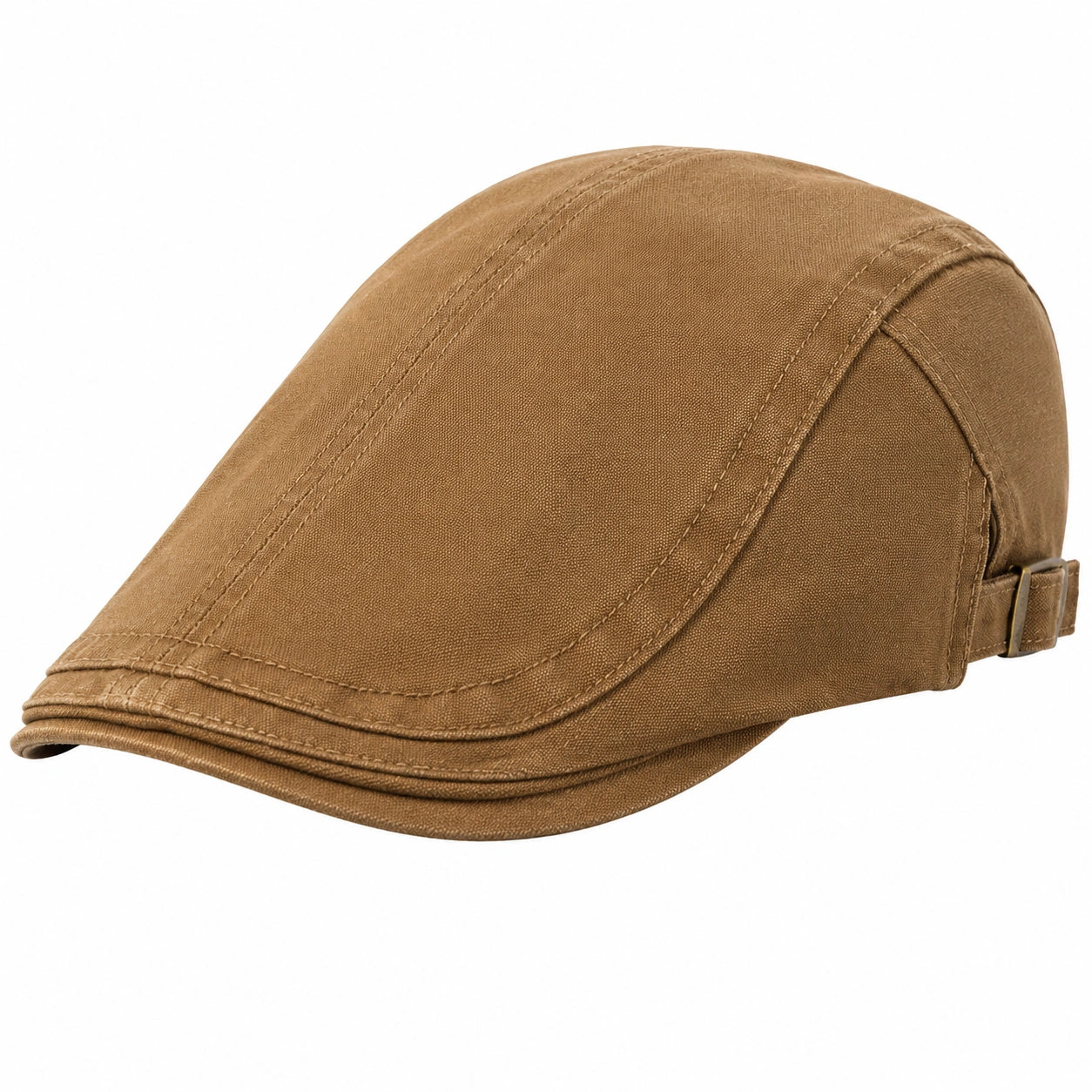 Casquette plate ajustable marron à motif chevron