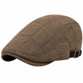 Casquette Plate à Chevrons Marron Réglable