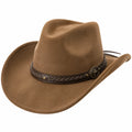 Chapeau de Cowboy Marron avec Accent Métallique