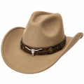 Chapeau cow-boy marron avec bande décorative