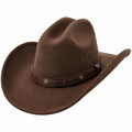Chapeau Cowboy Marron avec Ceinture Décorative