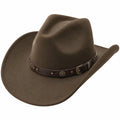 Chapeau Cowboy Marron avec Bande Tressée et Détails Métalliques