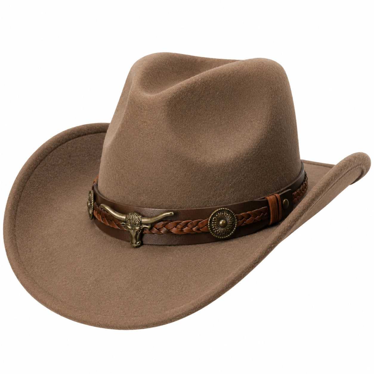 Chapeau Cowboy Classique Marron avec Bande Décorative