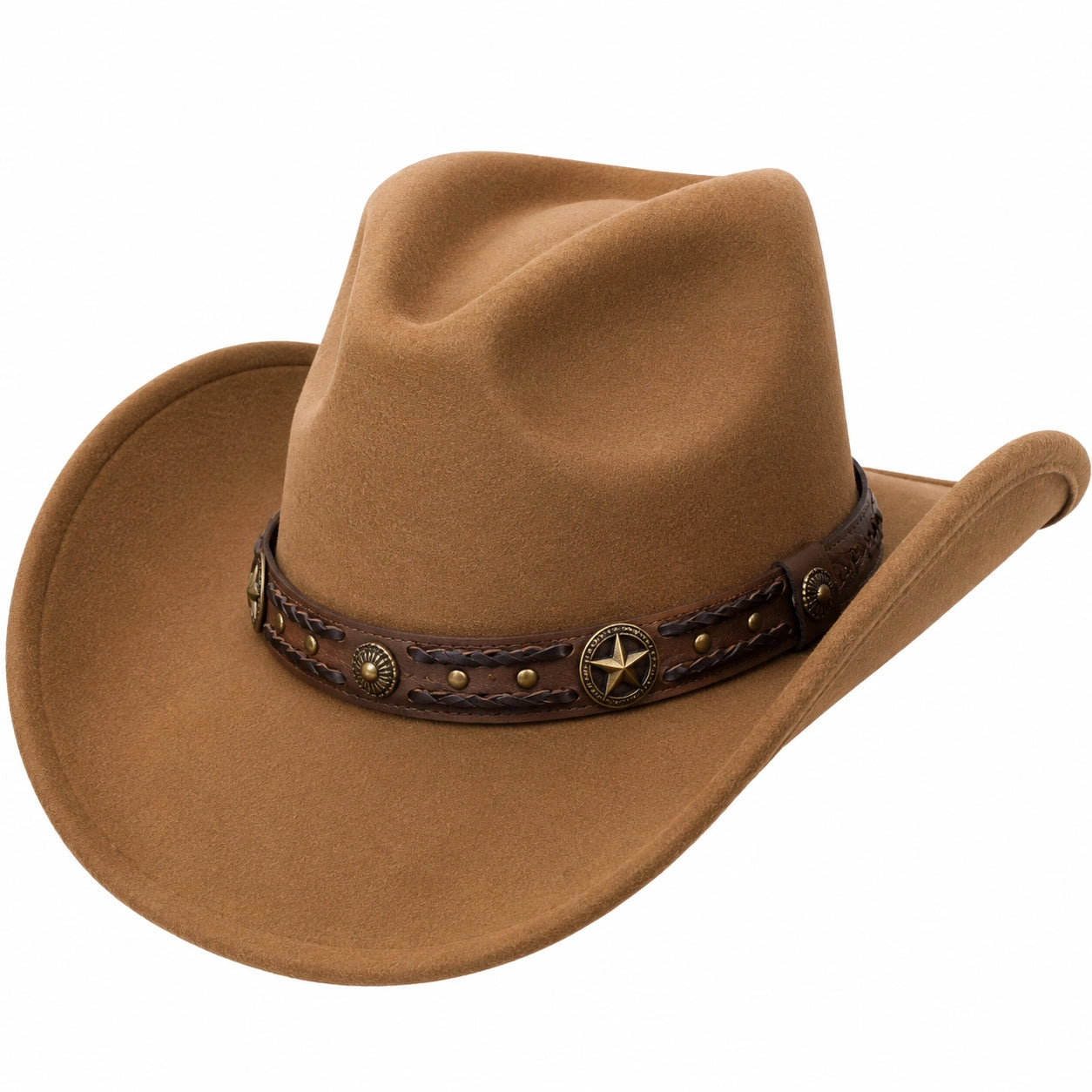 Chapeau Cowboy Beige avec Bandeau Décoratif
